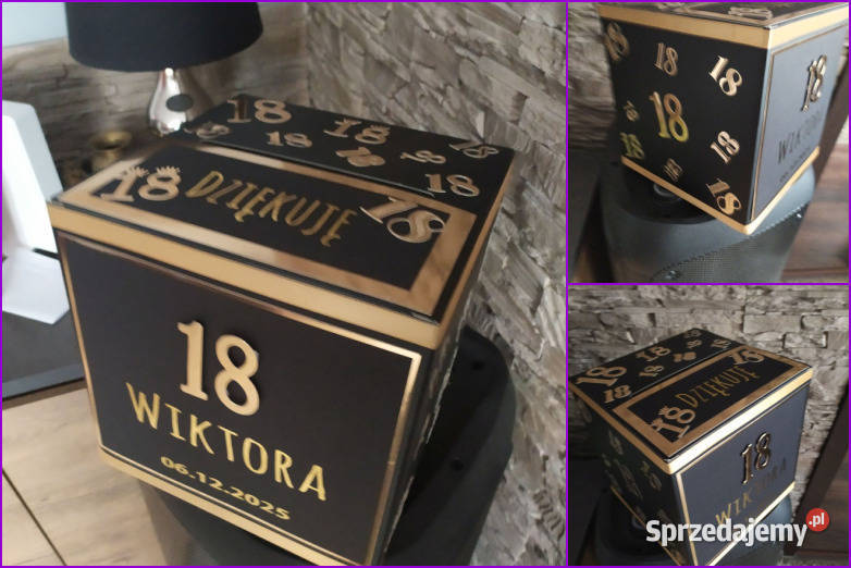 Pudełko na 18 urodziny Rękodzieło artystyczne Konin