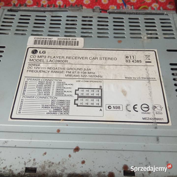 Radio CD MP3 LG LAC2800R 4x50w AUX phono Radioodtwarzacze Szczecin