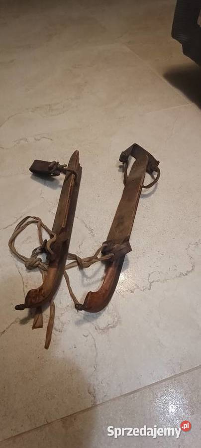 Stare drewniane łyżwy muzealne Nysa sprzedam