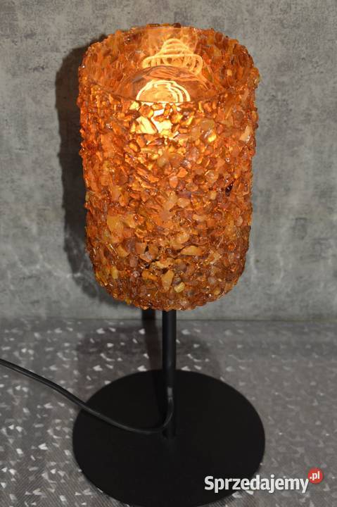 Ekskluzywne lampki stołowe nocne z bursztynem pomorskie Gdańsk
