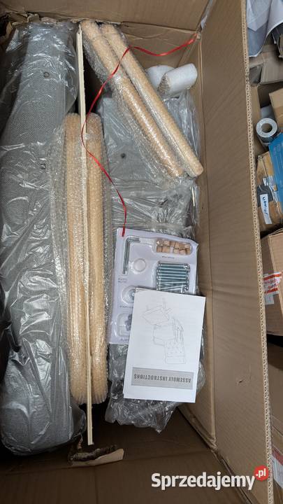 Fotel bujany z podnóżkiem jasnoszary nowy w śląskie Gliwice