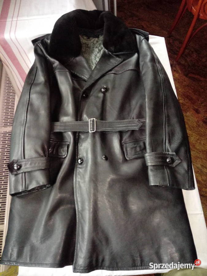 NOWY płaszcz skórzany MO milicyjny drogówki Piotrówek sprzedam