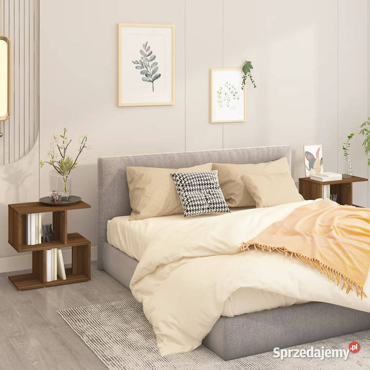 Szafki nocne 2 brązowy dąb 50x30x515 WM815833 Szafki Warszawa