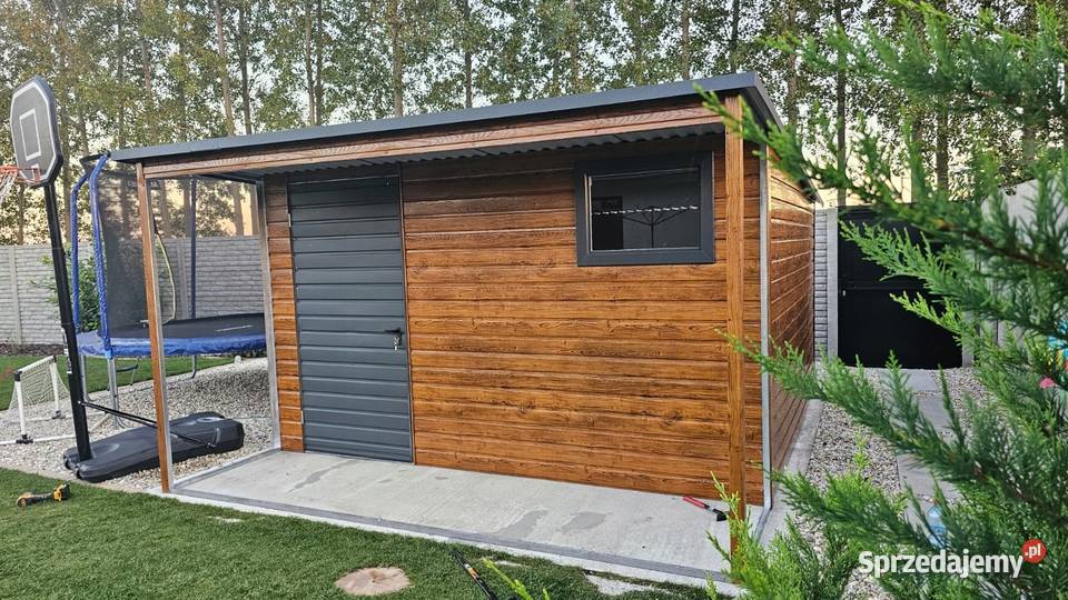 Schowek ogrodowy 4x4 drewnopodobny z wiatą 4x1 Jodłownik