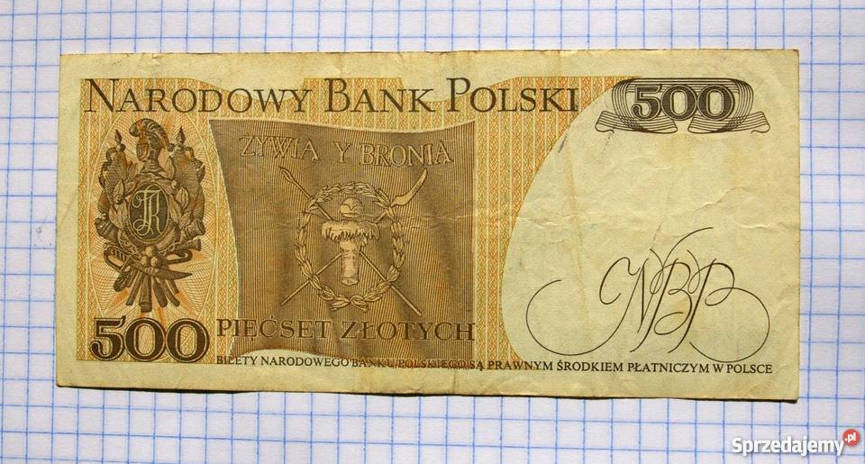 BANKNOT 500 ZŁOTYCH 1982 POLSKA SER GD 1180767 Piszczac