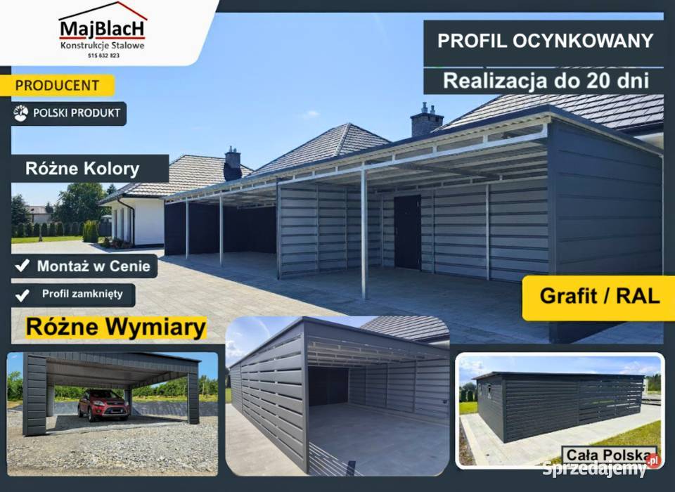 Altana Zadaszenie Duży CARPORTZadaszenie na świętokrzyskie Busko-Zdrój sprzedam