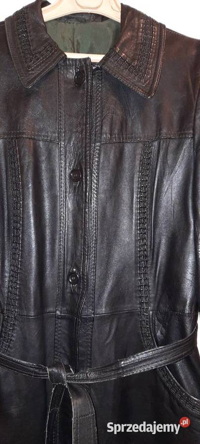 Płaszcz czarny z mięciutkiej naturalnej skóry Lublin