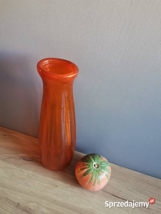 Stary duży ciężki pomarańczowy wazon HSG śląskie Katowice