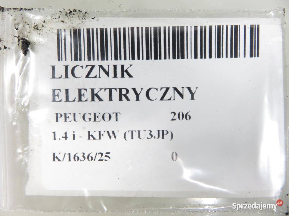 LICZNIK PEUGEOT 206 14 75 KFW 9651740380 małopolskie sprzedam