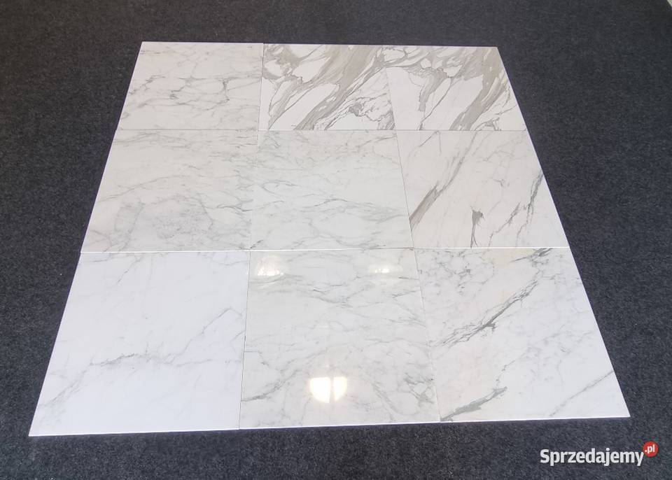 PŁYTKI MARMUROWE BIANCO CALACATTA DUŻE 60X60X1 Bielawa