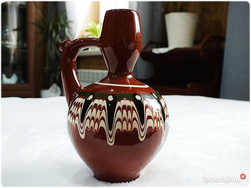 Stara ceramiczna Karafka Bułgaria Pawie Oczko Żary sprzedam