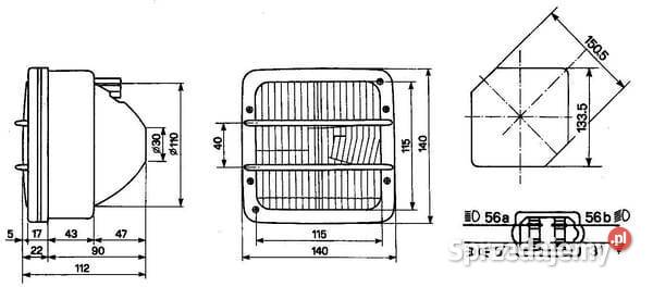 Reflektor kwadratowy przezroczysty 140x112x112 Kamionna sprzedam