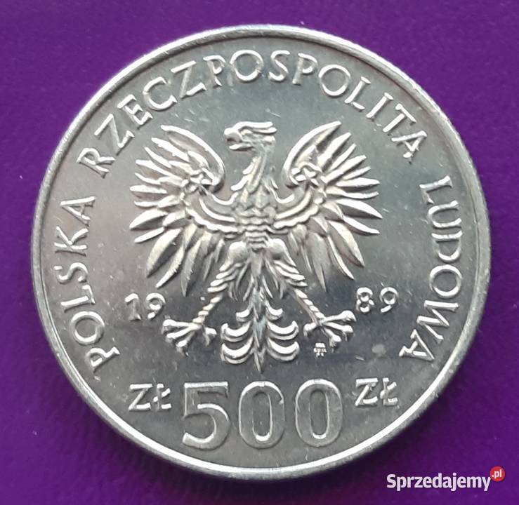 Moneta PRL 500 ZŁOTYCH 1989 50 Rocznica Wojny Pruszków