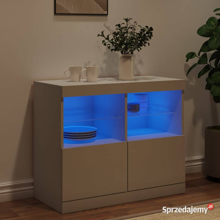 Szafka z oświetleniem LED biała 81x37x67