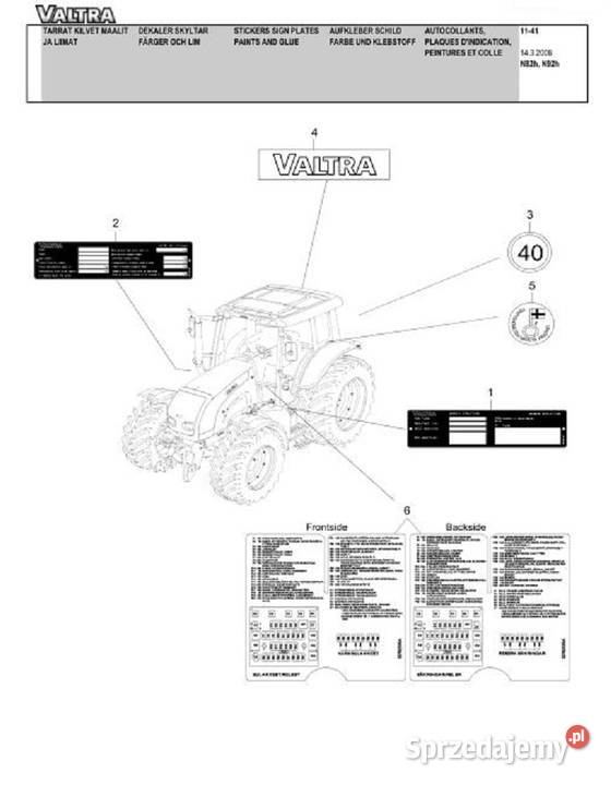 Valtra N82N N92H katalog części jpolski motoryzacja, transport