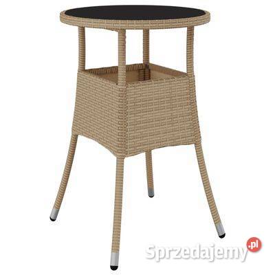 Stolik ogrodowy 60x75 szkło hartowane i rattan sprzedam