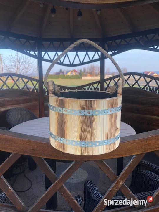 Doniczka wisząca drewniana KOLORY donica EKO Lublin