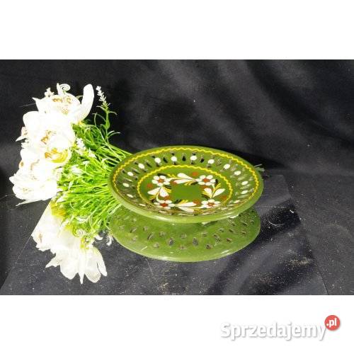 Ażurowy talerz ceramiczny ręcznie malowany