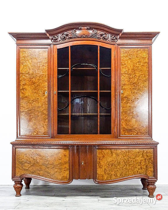 Wysoka drewniana WITRYNA na nóżkach BIBLIOTECZKA Kalisz