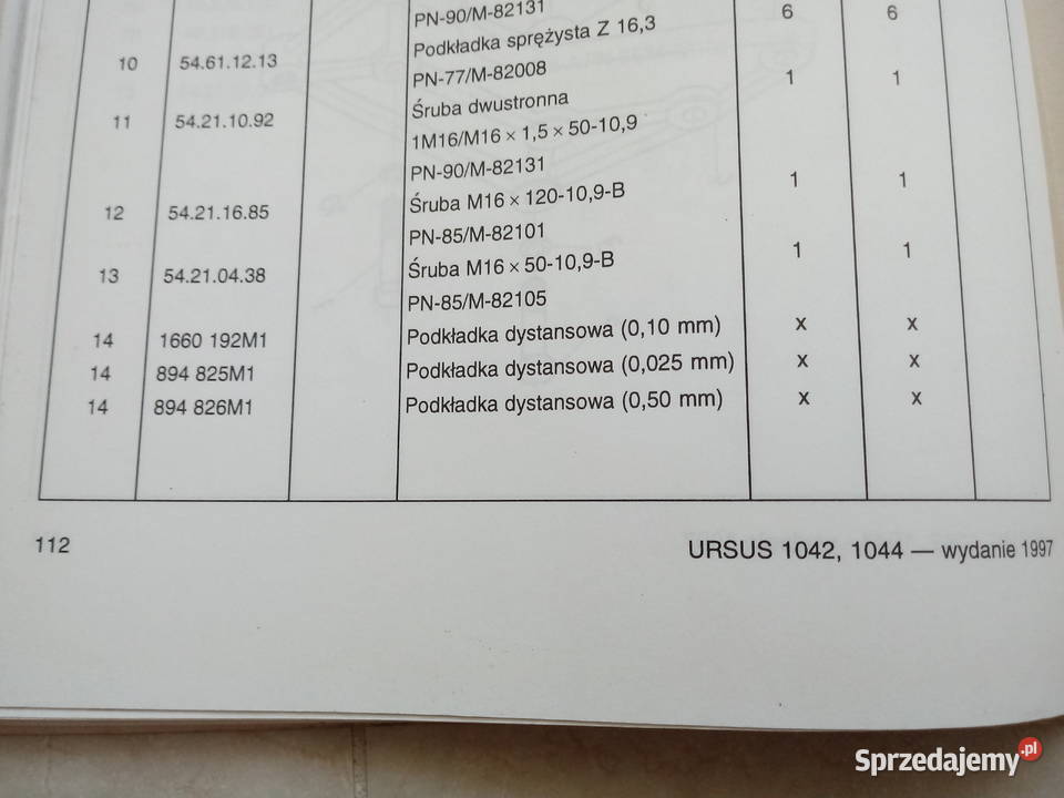 Katalog Ursus 10421044 suplement Warszawa