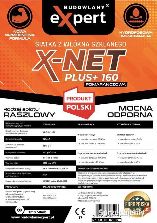 Siatka podtynkowa elewacyjna 160 gm XNET PLUS Zgierz