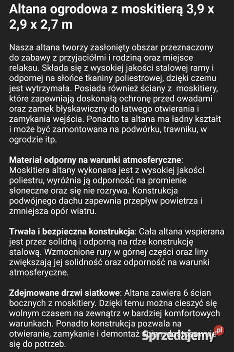 Altana ogrodowa 3x4 m Pawilony i namioty mazowieckie Siedlce