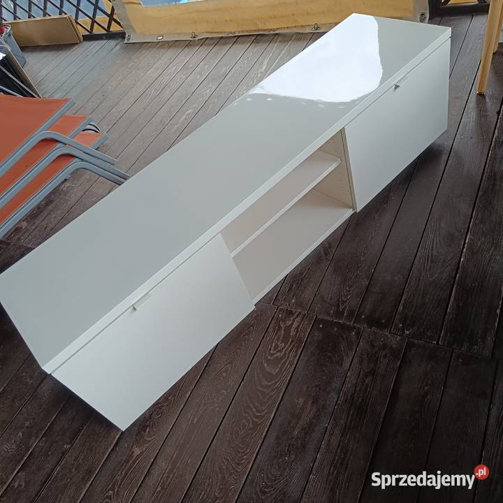 Szafka pod TV połysk biały 160x42x45 Byas Ikea Bielino sprzedam