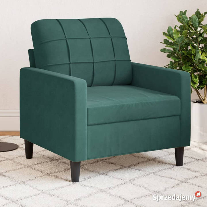 Fotel ciemnozielony 60 obity aksamitem WM4007606 mazowieckie Warszawa sprzedam