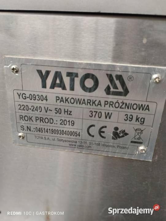 Pakowarka próżniowa YG09304 Gastronomia Wrocław