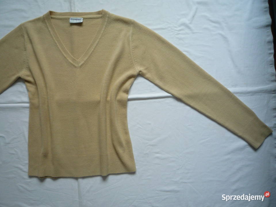 Atmosphere 36S 38M Beżowy Sweter w serek Szczecin
