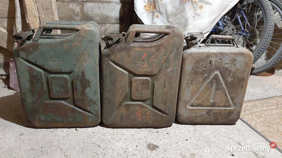 Kanister 20l i 15l 3 sztuki kanistry blaszane mazowieckie Mrozy sprzedam