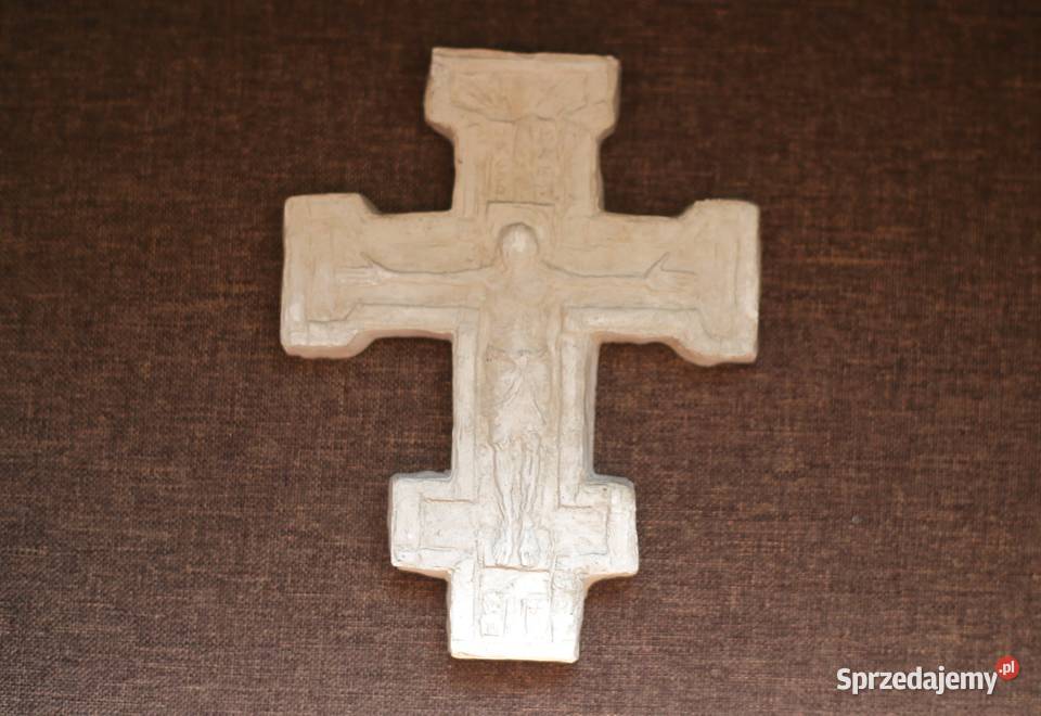 Krzyż prawosławny gipsowa płaskorzeźba Jezus na pomorskie Gdańsk