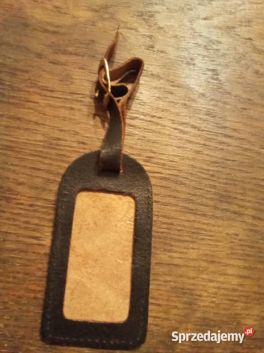 Stara zawieszka do bagażu czarna skórzana mazowieckie Warszawa