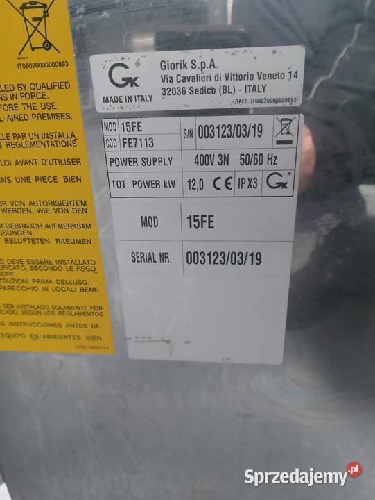 Frytownica elektryczna wolnostojąca Giorik 15FE Wrocław sprzedam