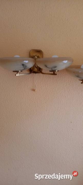 Dwa dwuramienne mosiężne kinkiety w stylu Art Skierniewice