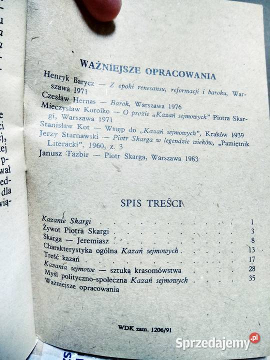 Kazania sejmowe Skarga opracowanie lektur