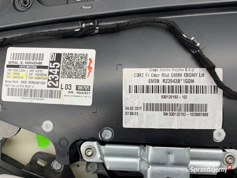 BOCZEK DRZWI LEWY PRZÓD FORD S Minivan TAPICERKA osobowe Tapicerki samochodowe