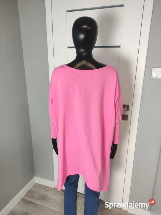 Bluzka damska tunika z kieszeniami różowa Poznań