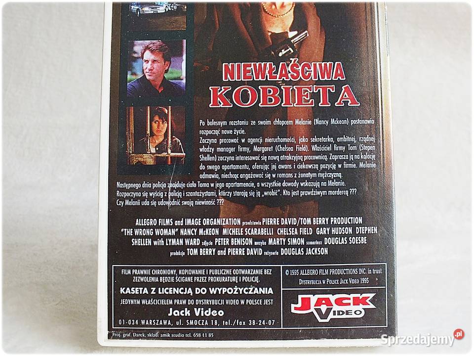 Kaseta VHS Niewłaściwa Kobieta Film na Video 1 płyta Filmy Żary sprzedam