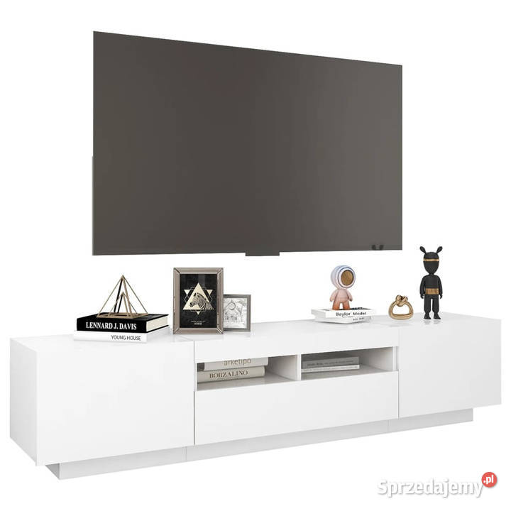 Szafka TV z oświetleniem LED biała 180x35x40 mazowieckie Warszawa