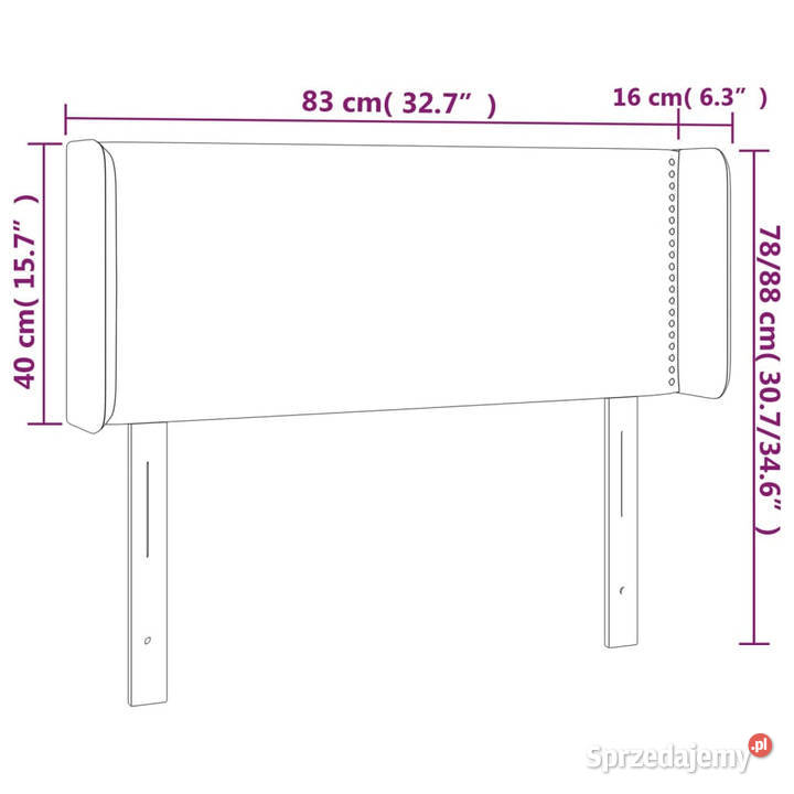 Zagłówek do łóżka z LED biały 83x16x7888 Warszawa