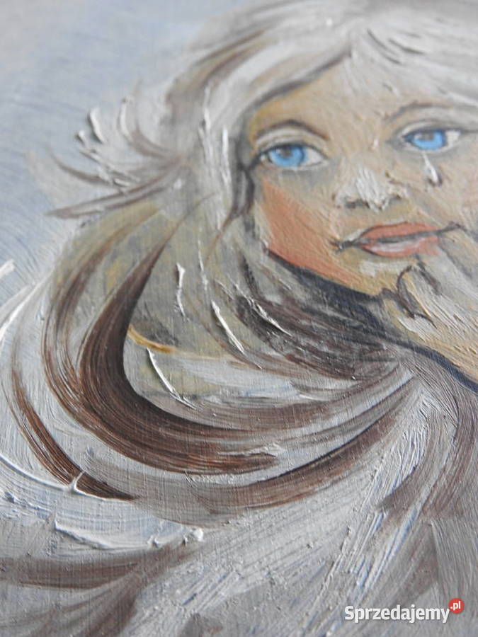 Obraz dziewczynki o niebieskich oczach ze łzą z Bytom