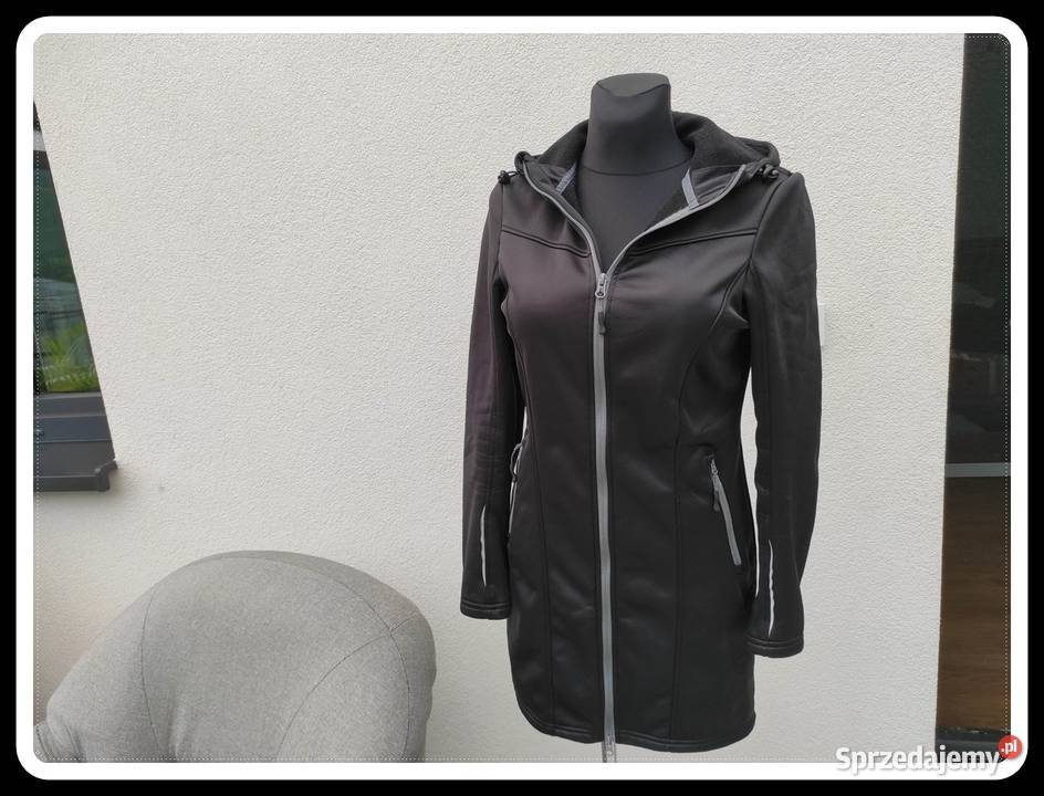 Crivit czarna dłuższa sportowa kurtka z kapturem