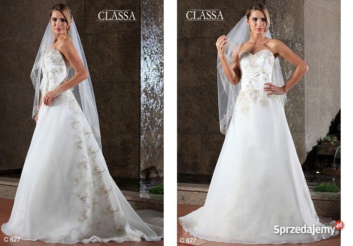 SUKNIA ŚLUBNA CLASSA C 627 ŚMIETANKA 3638 Rozmiar 36(S) małopolskie sprzedam