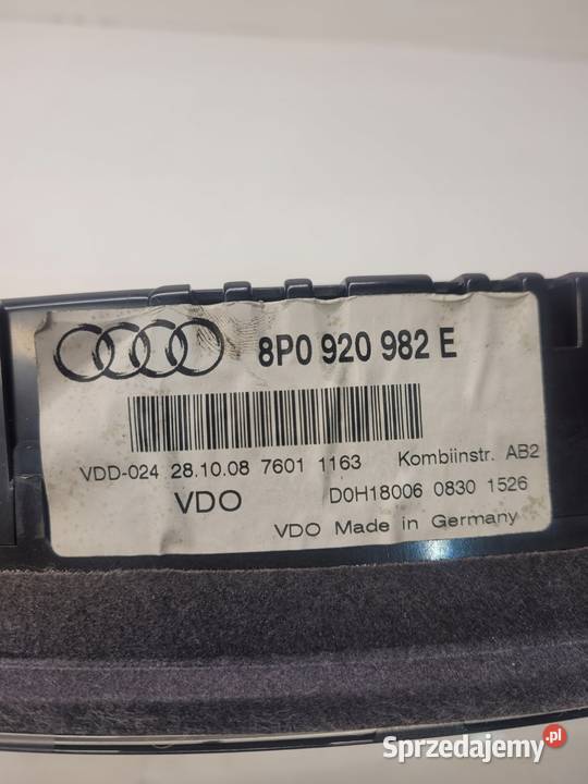 LICZNIK ZEGARY AUDI A3 8P LIFT 8P0920982E UK Przystajń