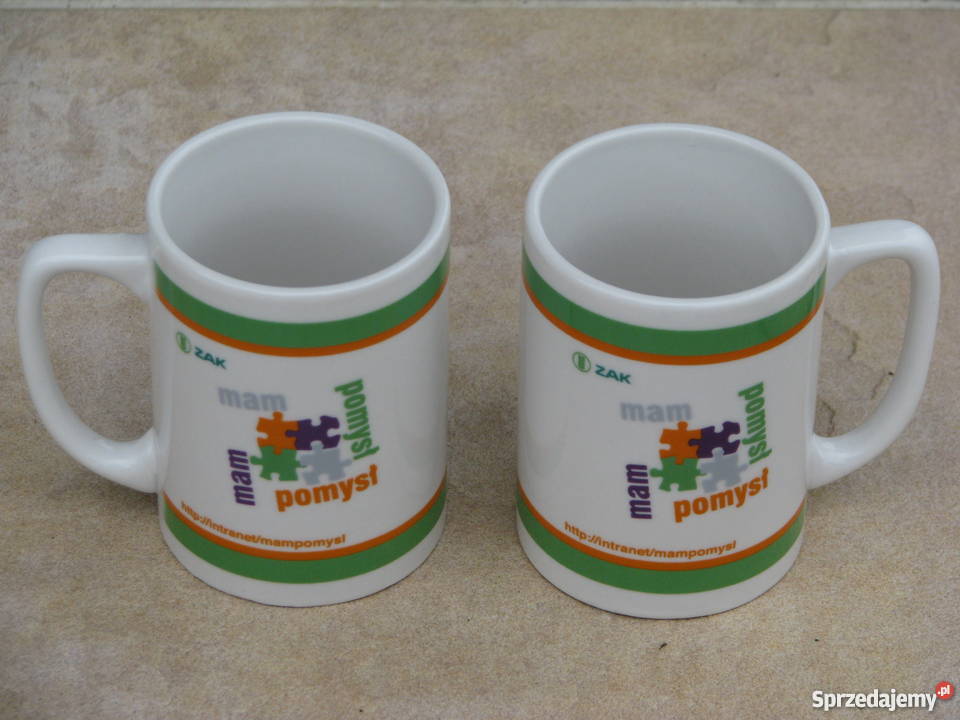 Kubek porcelanowy z motywem puzzli z napisem Mam wielokolorowy Ceramika i szkło Krapkowice sprzedam