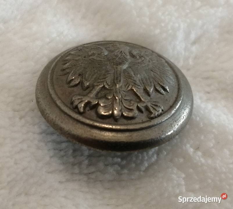 Ozdobny guzik na stopce okrągły Orzeł 22mm 32 Czeladź