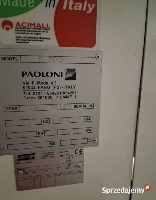 Pila formatowa paoloni s300 wyciag Malbork sprzedam