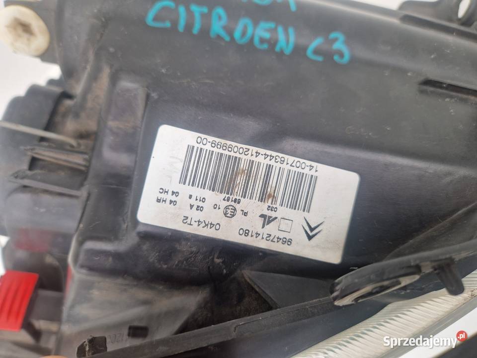 CITROEN C3 LAMPA PRZÓD PRZEDNIA PRAWA EUROPA Słowikowo