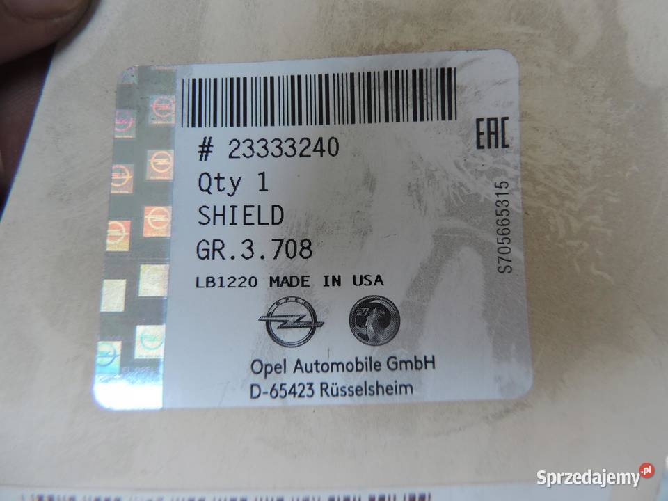 OSŁONA TERMICZNA OPEL INSIGNIA B 23333240 NOWA